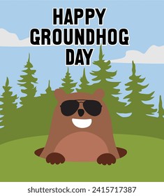 Happy Groundhog day with cure groundhog