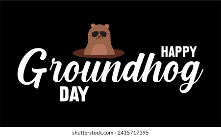 Happy Groundhog day with cure groundhog