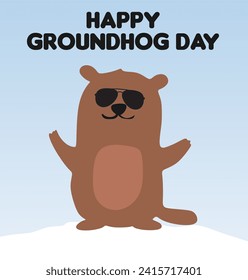 Happy Groundhog day with cure groundhog