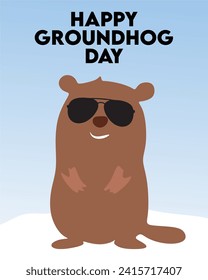 Happy Groundhog day with cure groundhog