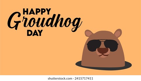 Happy Groundhog day with cure groundhog