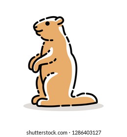 Happy Groundhog Day design with cute groundhog 