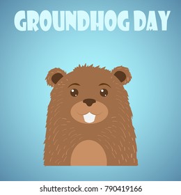 Happy Groundhog Day, February 2. Postcard, cover, vector design. Vector illustration.