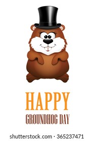 Happy Groundhog Day greeting Cards.