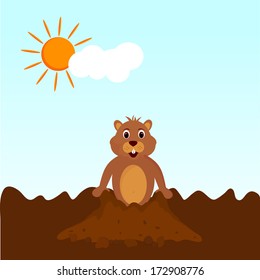 Happy Groundhog Day greeting Cards.Eps10