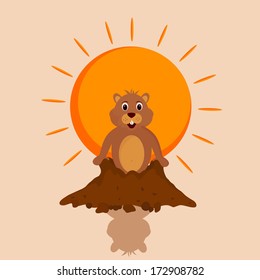 Happy Groundhog Day greeting Cards.Eps10