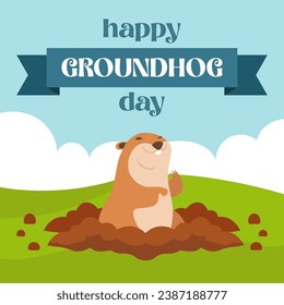 Happy Groundhog Day. Groundhog Day illustration vector background. Vector eps 10