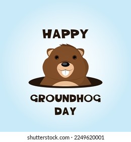 Happy groundhog day, invitation card or advertising banner.