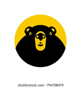 Happy Groundhog Day isolated icon on white background. Funny cute marmot looking out of a burrow, black silhouette. Rodent pictogram woodchuck. Vector illustration flat design.