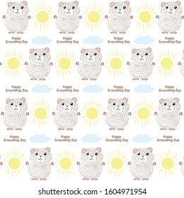 happy groundhog day patern, vector, isolate, illustration