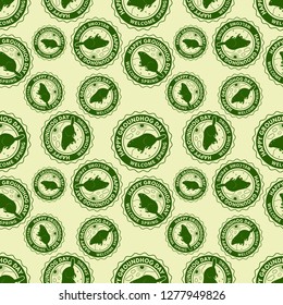 Happy groundhog day. Seamless pattern with cute groundhogs. Vector illustration.