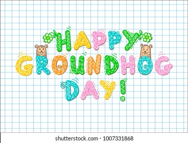 Happy Groundhog Day , text