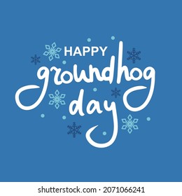 Happy Groundhog Day. Trendy abstract art templates with groundhog, snow, dots. Set of flat backgrounds for social media, stories, banners, invitation cards, poster, greeting card, header for website