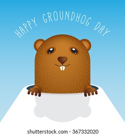 Happy Groundhog Day with Groundhog Vector