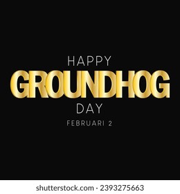 Happy Groundhog Day Vector Design with Cute Character Vector. Groundhog day. vector illustration.