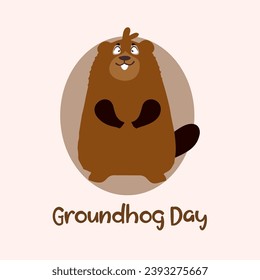 Happy Groundhog Day Vector Design with Cute Character Vector. Groundhog day. vector illustration.