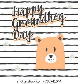 Happy Groundhog Day Vector Design