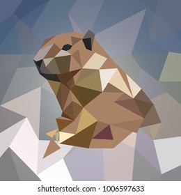 Happy Groundhog Day.  Vector illustration