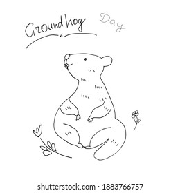 Happy Groundhog day vector illustration