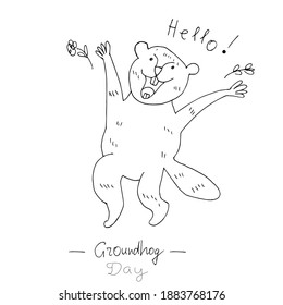 Happy Groundhog day vector illustration