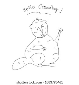 Happy Groundhog day vector illustration