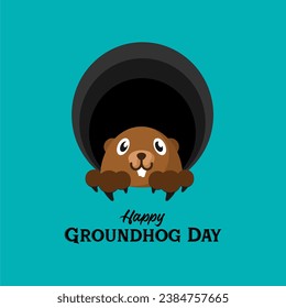 Happy Groundhog Day vector illustration