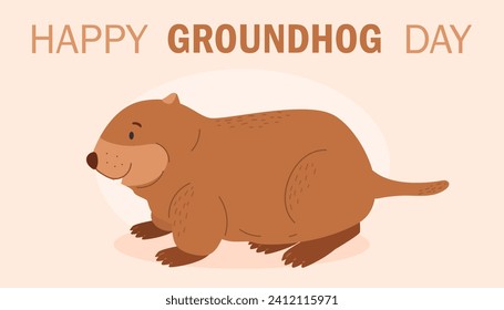 Happy Groundhog Day vector illustration.