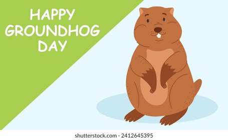 Happy Groundhog Day vector illustration.