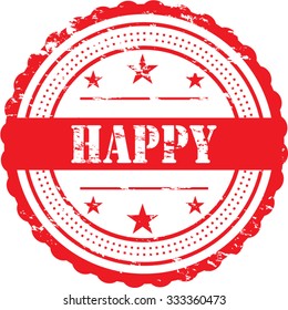 Happy / Grunge Badge