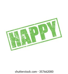 Happy, grunge stamp