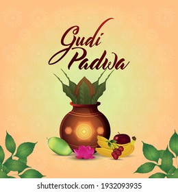 Happy gudi padwa celebration greeting card