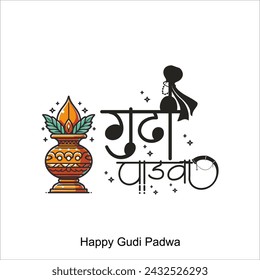 Happy Gudi Padwa celebration of India. vector illustration design