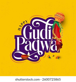 Happy Gudi Padwa Festival Background Design Vector Illustration