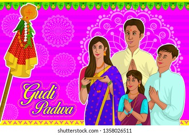 happy gudi padwa illustration