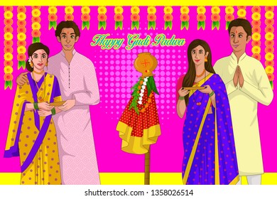 happy gudi padwa illustration