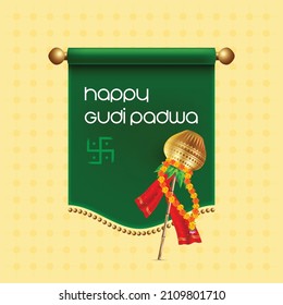 Happy Gudi Padwa - Regional new year wishes on scroll