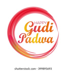 Happy Gudi Padwa. Vector illustration of greeting cards with Gudi Padwa lettering. Colorful festive illustration