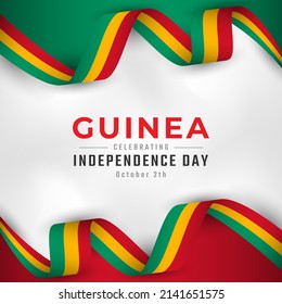 Happy Guinea Independence Day Celebration Vector Design Illustration. Template for Poster, Banner, Advertising, Greeting Card or Print Design Element