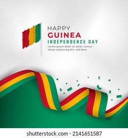 Happy Guinea Independence Day Celebration Vector Design Illustration. Template for Poster, Banner, Advertising, Greeting Card or Print Design Element