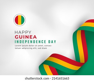 Happy Guinea Independence Day Celebration Vector Design Illustration. Template for Poster, Banner, Advertising, Greeting Card or Print Design Element