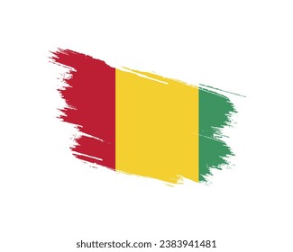 Happy Guinea Independence day, Guinea Independence day, Guinea, Guinea National Flag, 2 October, 2nd October, Independence Day, National Day, Brush Flag, Flat, Typographic Design, vector, Editable Eps