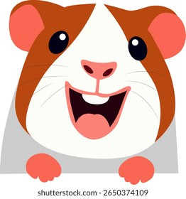 Happy Guinea Pig Cartoon hand drawn