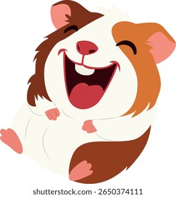 Happy Guinea Pig Cartoon hand drawn