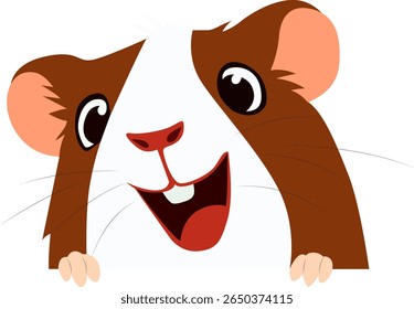 Happy Guinea Pig Cartoon hand drawn