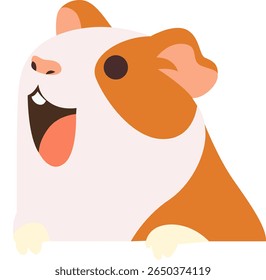 Happy Guinea Pig Cartoon hand drawn