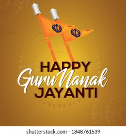 Happy Gurpurab, Guru nanak jayanti and Guru prakash celebration the birth of the first Sikh Guru.