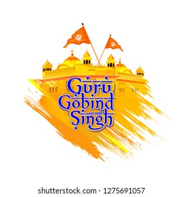 Happy Guru Gobind Singh Jayanti festival for Sikh celebration