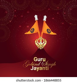 Happy Guru Gobind Singh jayanti  for sikh celebration background