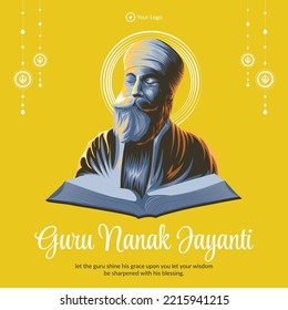 Happy Guru Nanak Jayanti banner design template.