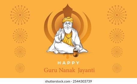 Gurú feliz nanak jayanti Ilustración de diseño